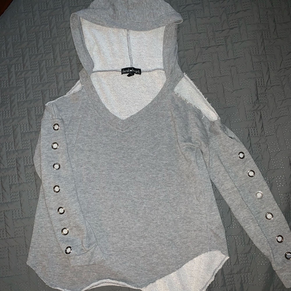 distressed grey sweater